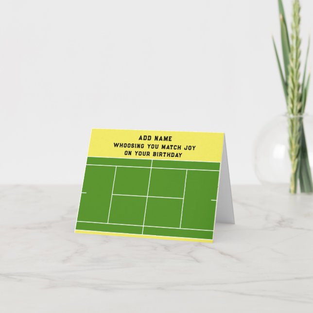 Funny Tennis Birthday Card (Front)