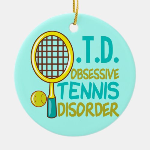 Funny Tennis Ceramic Ornament