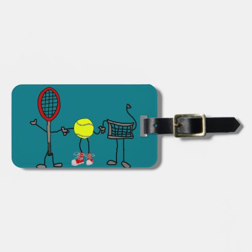 Funny Tennis Characters Cartoon Art Luggage Tag