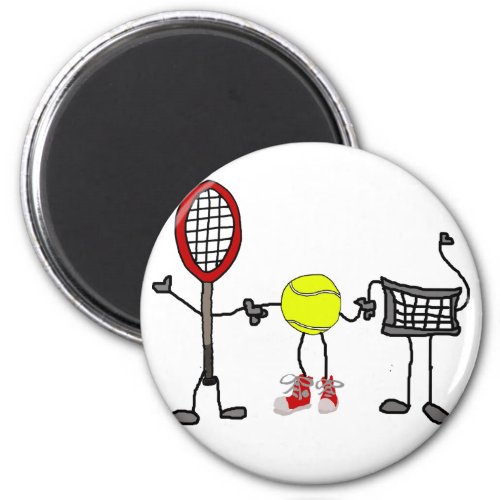 Funny Tennis Characters Cartoon Art Magnet