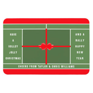 Funny Tennis Christmas Card Magnet