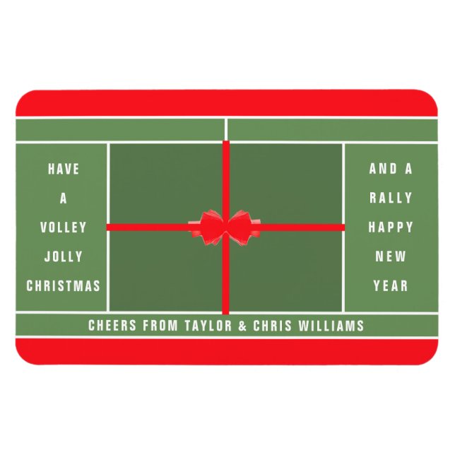 Funny Tennis Christmas Card Magnet (Horizontal)