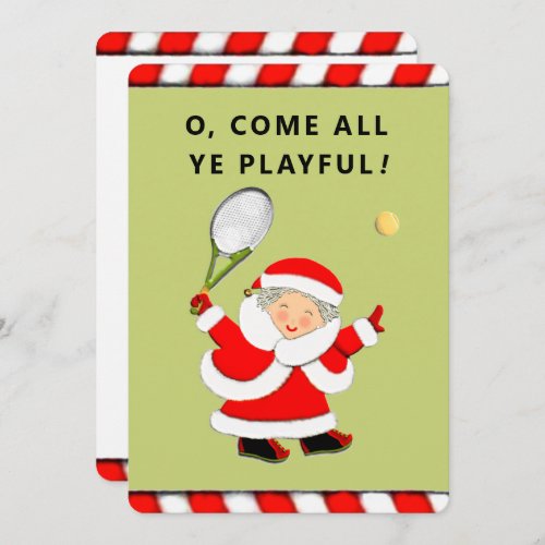 Funny Tennis Christmas Holiday Card