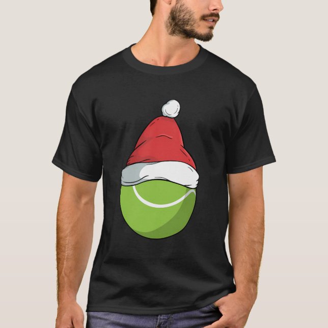 Funny Tennis Christmas Santa Claus Birthday Family T-Shirt (Front)