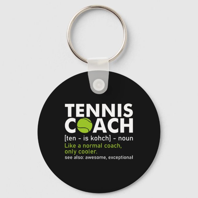 Funny Tennis Coach Definition Tennis Racket Player Keychain (Front)