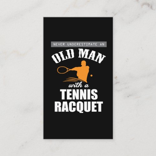 Funny tennis gift old man tennis racket business card