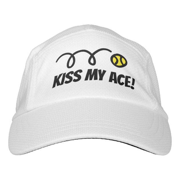 Funny tennis hat for men and women - Kiss my ace! | Zazzle