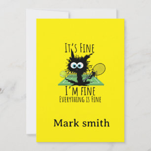 Funny Tennis It’s Fine I’m Fine Birthday  Invitation