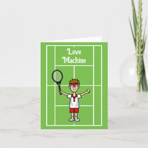 Funny Tennis Love Machine Greeting Card