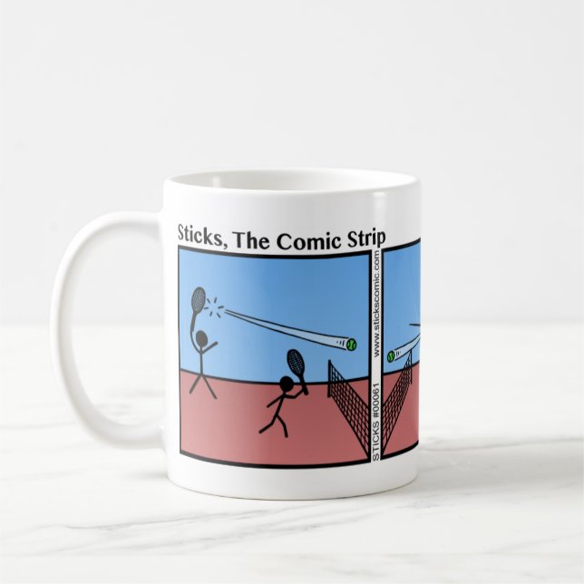 Funny Tennis Match Stickman Mug - 061 (Left)