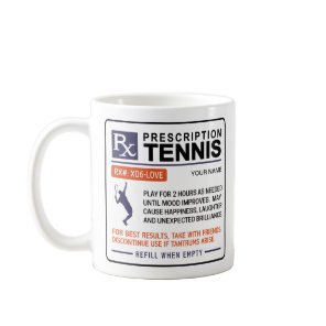 Funny Tennis Mug Prescription Design
