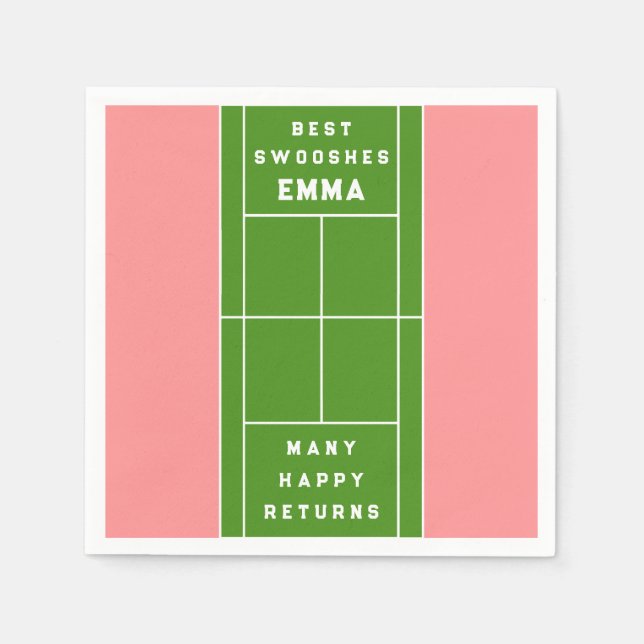 Funny Tennis Party Napkins (Front)