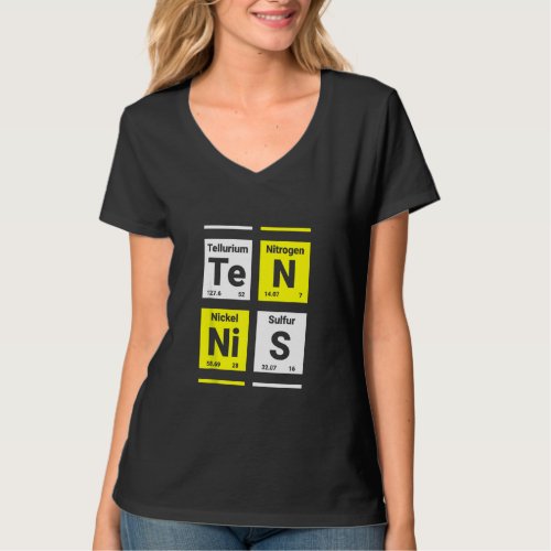 Funny Tennis Periodic Table Element Chemistry Tenn T_Shirt