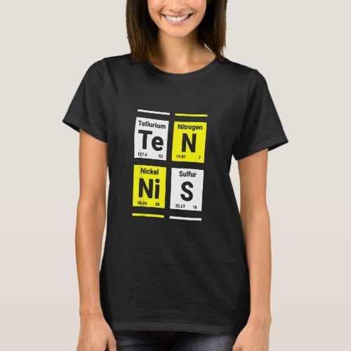 Funny Tennis Periodic Table Element Chemistry Tenn T_Shirt