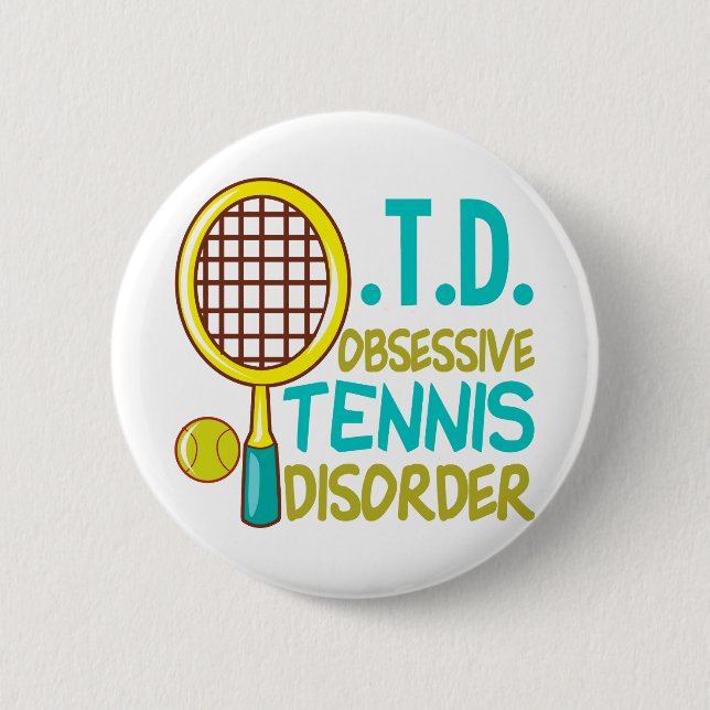 Funny Tennis Pinback Button (Front)