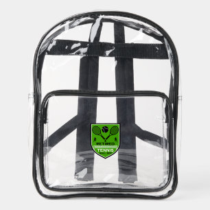 Funny Tennis Player Accessory Gift Clear Backpack