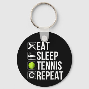 Funny Tennis Player Gift - Eat Sleep Tennis Keychain
