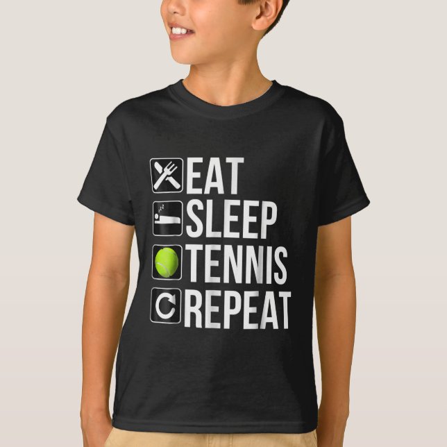 Funny Tennis Player Gift  - Eat Sleep Tennis T-Shirt (Front)