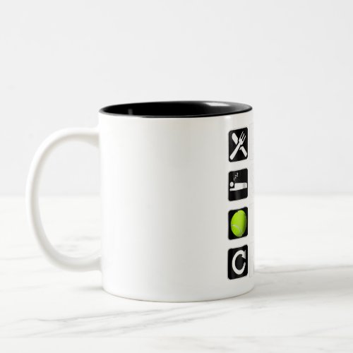 Funny Tennis Player Gift  _ Eat Sleep Tennis Two_Tone Coffee Mug