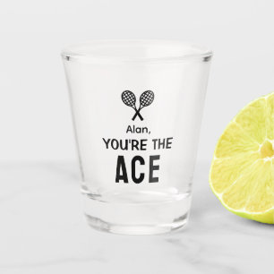 Funny Tennis Player Gift Idea Custom Name Shot Glass