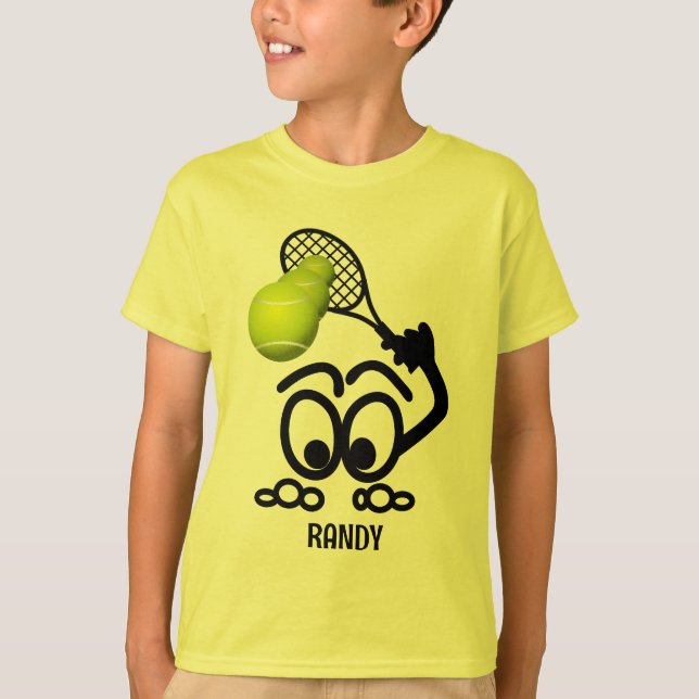 Funny Tennis Player Personalized Boys T-Shirt (Front)