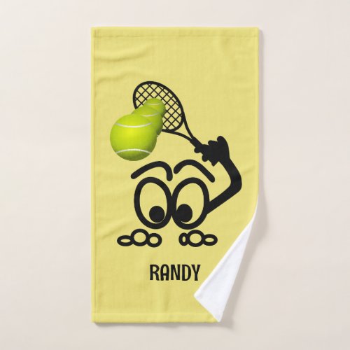 Funny Tennis Player Personalized  Hand Towel