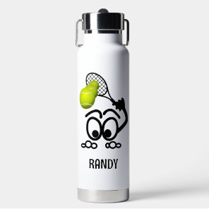 Funny Tennis Player Personalized Water Bottle