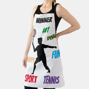 Funny Tennis Player Quote Design – Cool Sport Apron