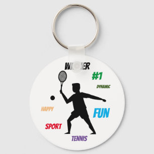 Funny Tennis Player Quote Design – Cool Sport Keychain
