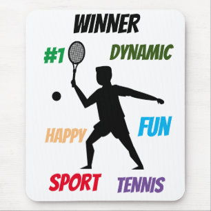 Funny Tennis Player Quote Design – Cool Sport Mouse Pad