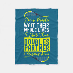 Funny Tennis Player Racket Husband Wife Marriage W Fleece Blanket