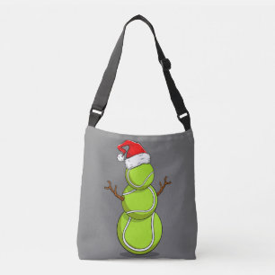 Funny Tennis Player Snowman Christmas Gift Crossbody Bag