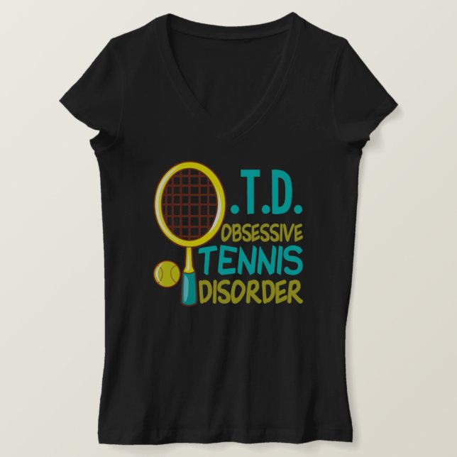 Funny Tennis Player Women's V-Neck T-Shirt (Design Front)