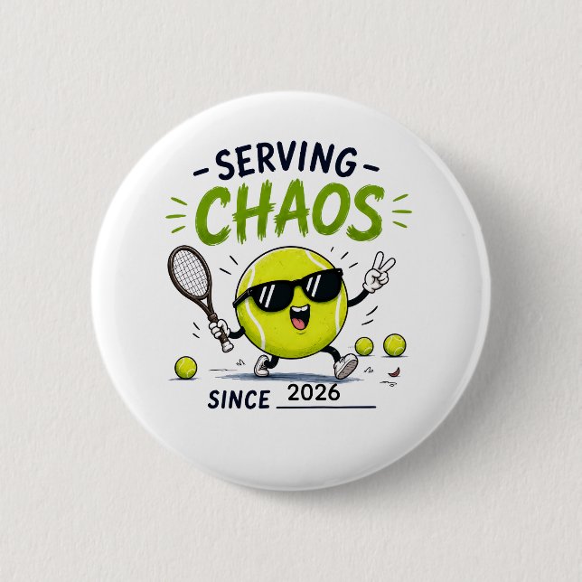Funny Tennis Quote for Tennis Addicts Button (Front)