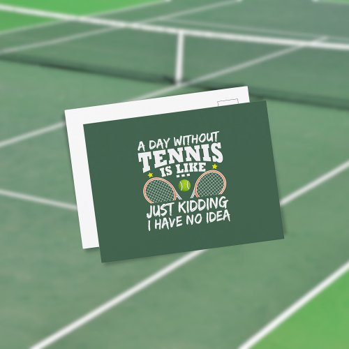 Funny Tennis Quote Typography Postcard