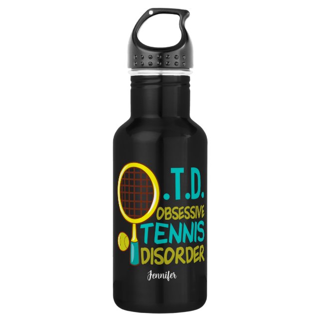 Funny Tennis Stainless Steel Water Bottle (Front)