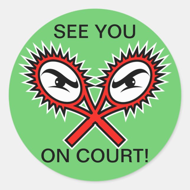 Funny tennis stickers with humorous slogan saying (Front)