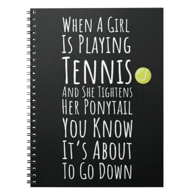 Funny Tennis Teenage Teen Girls Kids Teenager Notebook (Front)
