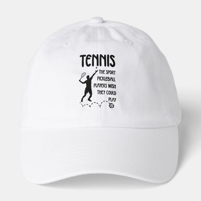 Funny Tennis – Tennis vs Pickleball Humor Hat (Front)