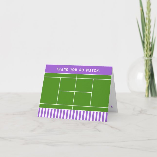 Funny Tennis Thank You Card (Front)
