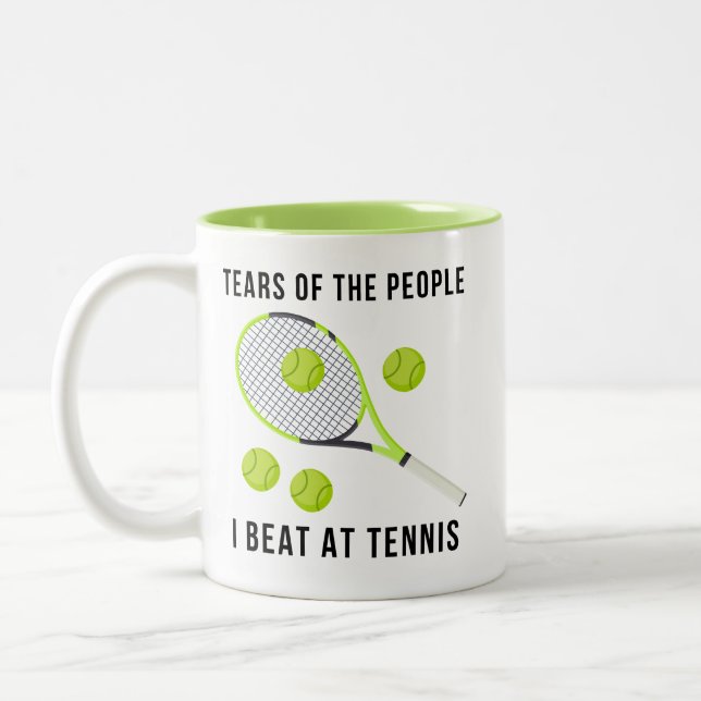 Funny Tennis Two-Tone Coffee Mug (Left)