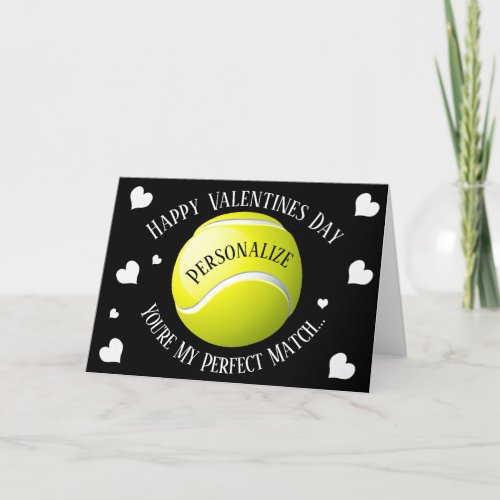 Funny Tennis Youre My Perfect  Match Valentines Holiday Card