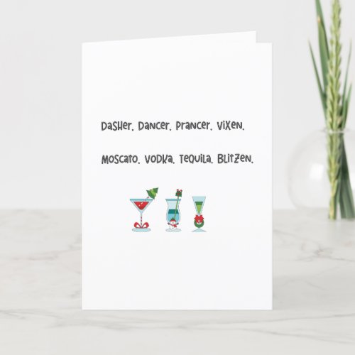 Funny Tequila  Blitzen Christmas Cheer Holiday Card