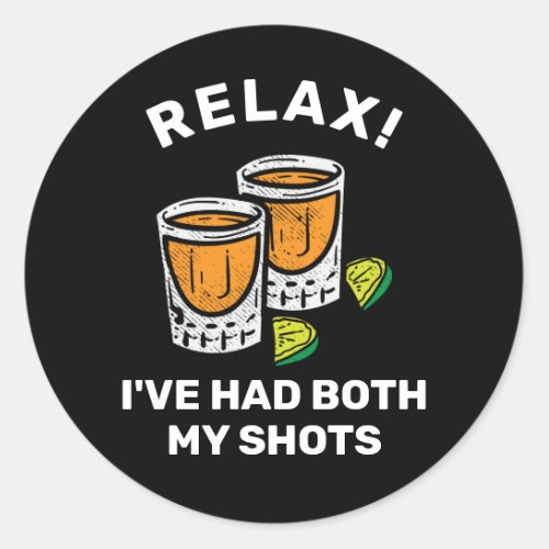 Funny Tequila COVID Vaccination Drinking Party Classic Round Sticker