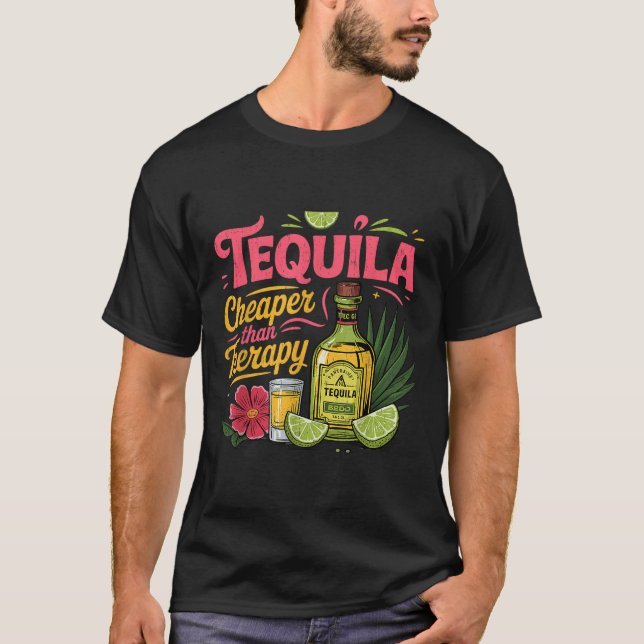Funny Tequila Drinking Cinco De Mayo Mexican Party T-Shirt (Front)