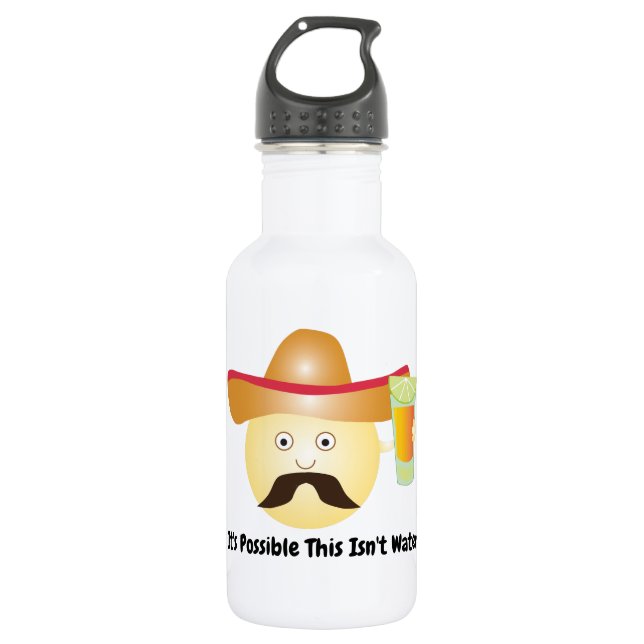 Funny Tequila Emoji Water Bottle (Front)