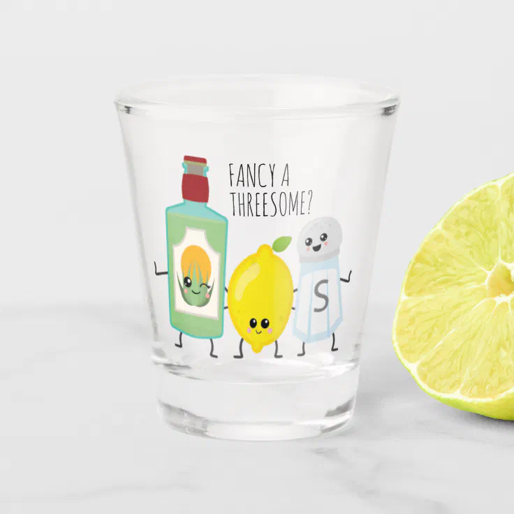 Funny Tequila Lemon and Salt Kawaii Tequila Shot Glass | Zazzle