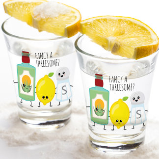 Funny Tequila Lemon and Salt Kawaii Tequila Shot Glass