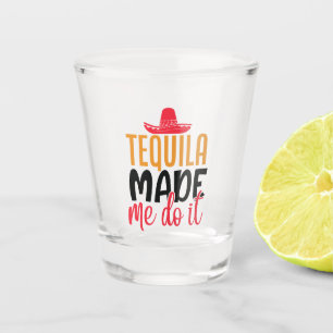 funny tequila word art shot glass