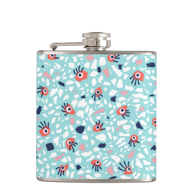 Funny Terrazzo Pattern Kids Flask (Front)